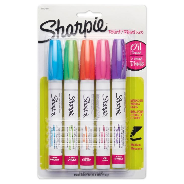 Sharpie 5pk Oil-Based Paint Markers Medium Tip Bright Colors | Target