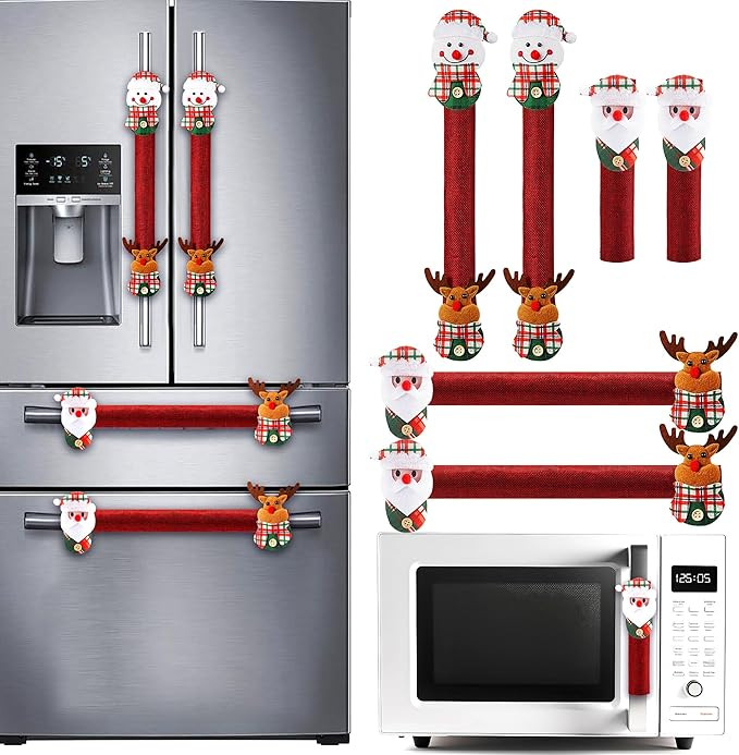 JOYIN 6 Pieces Christmas Fridge Handle Covers for Kitchen Appliance Refrigerator Microwave Oven D... | Amazon (US)