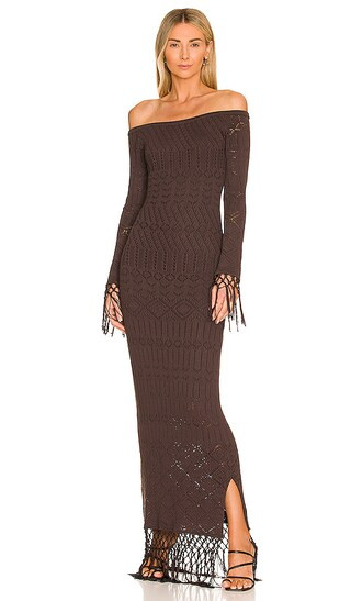 x REVOLVE Rose Dress in Chocolate | Revolve Clothing (Global)