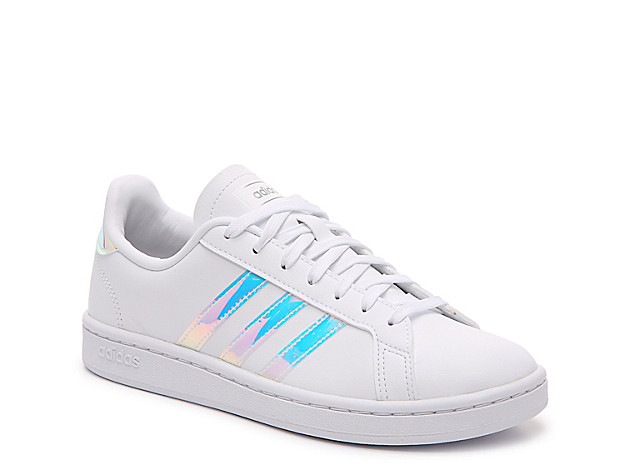 adidas Grand Court Sneaker - Women's - White Iridescent | DSW