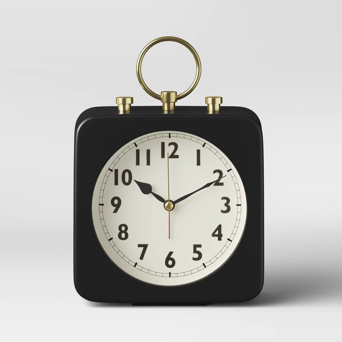 5" Square Alarm Clock Black - Threshold™: Vintage-Style for Bedroom, Desk & Table Use, Easy Rea... | Target