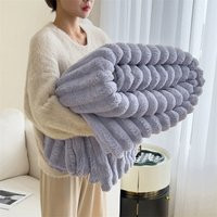 Thick Warm Soft Rabbit Fur Bed Blanket for Winter Spring King Size Plush Flannel Throws Blankets for Sofa Travel Bedroom Office | AliExpress (US)