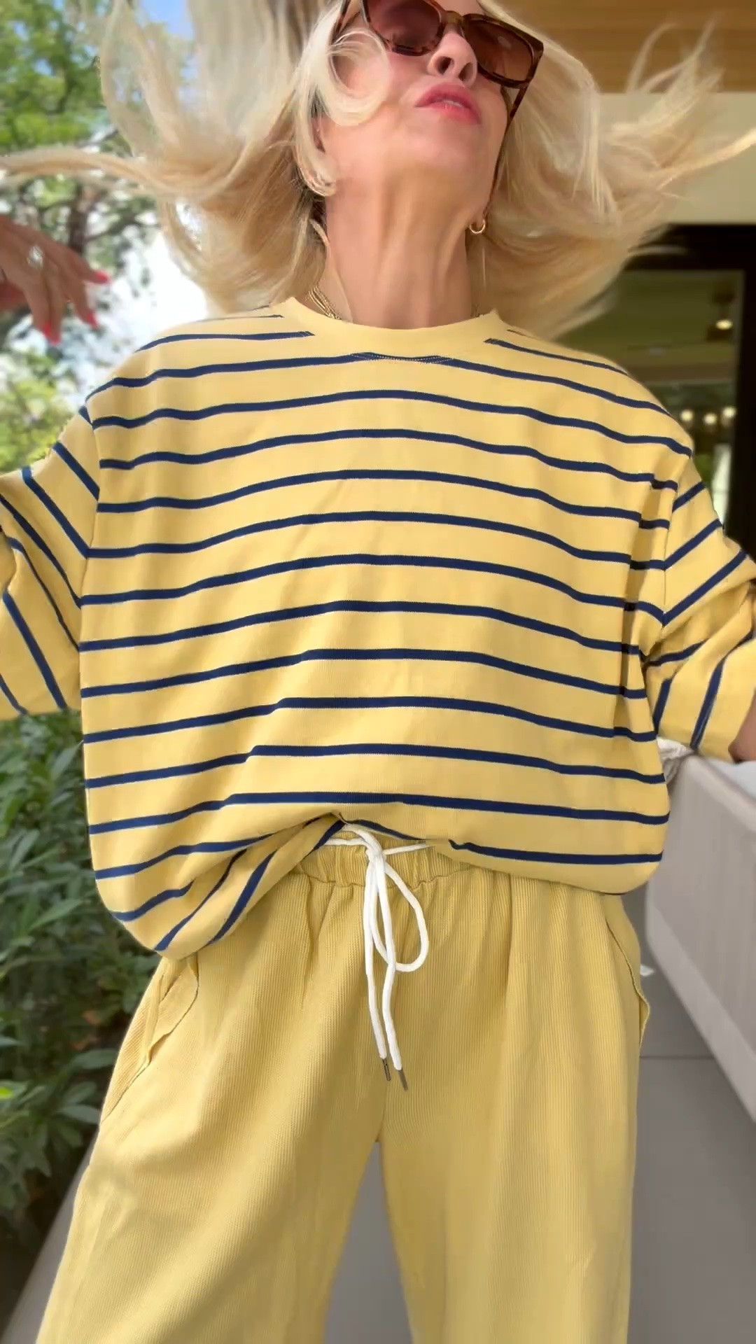 Wearing a size medium in the tee!