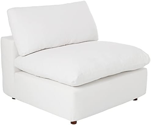 Modway Commix Down-Filled Overstuffed Upholstered Sectional Sofa Armless Chair in White | Amazon (US)