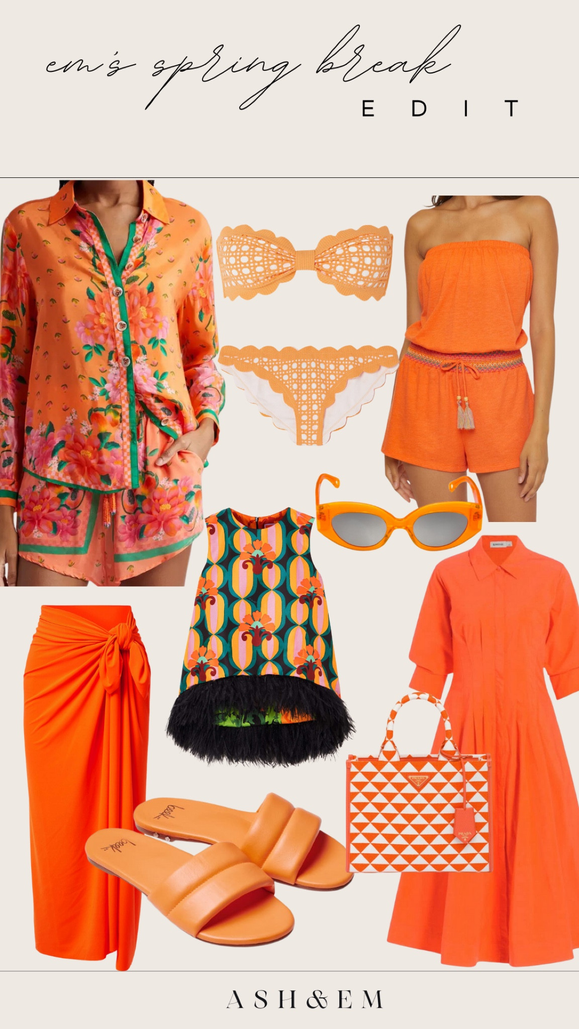 Em’s orange spring break edit 

Resort wear
Spring break outfits
Vacation clothes
Orange bathing suit
Orange purse
Orange set
Orange dress
Orange sunglasses 

#LTKstyletip #LTKtravel