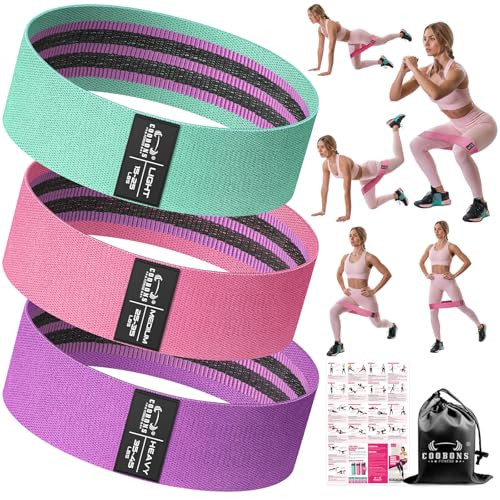 Fabric Resistance Bands for Working Out - Exercise Bands for Women and Men, Booty Bands for Legs and Glute, Yoga, Pilates, Rehab, Fitness and Home Workout | Amazon (US)