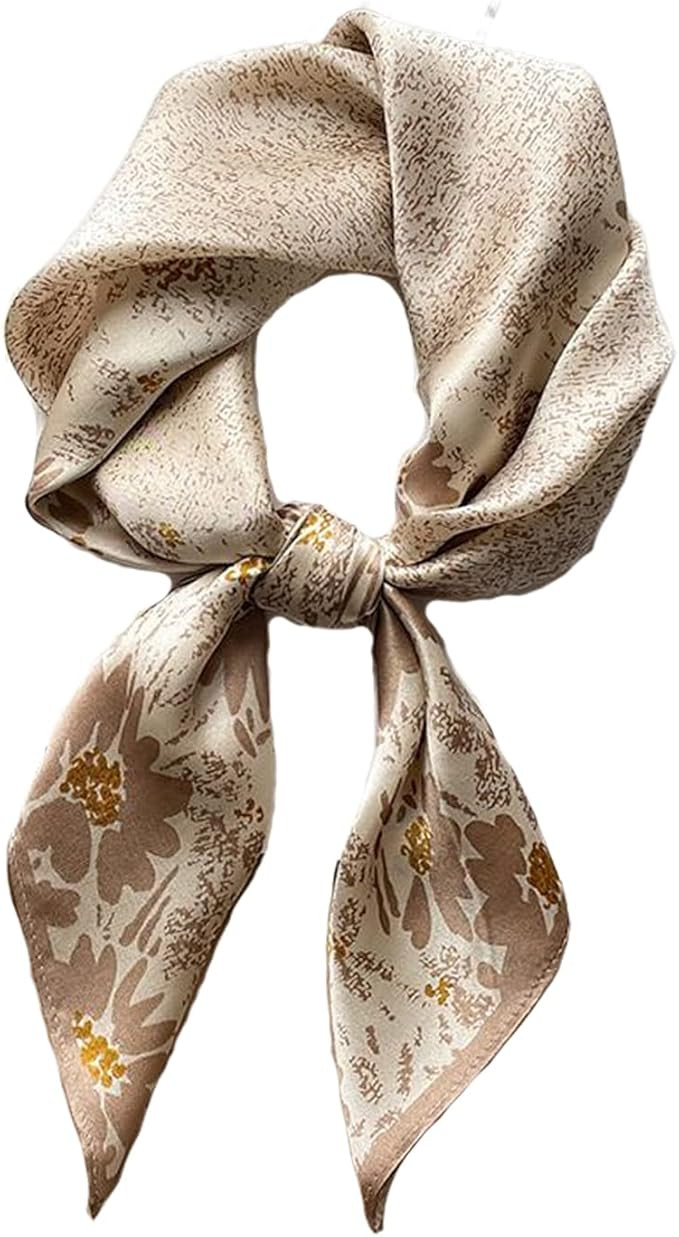 100% Pure Mulberry Silk Square Scarf for Hair-27''x27''- Women Silk Neckerchief Head Wrap Scarf | Amazon (US)