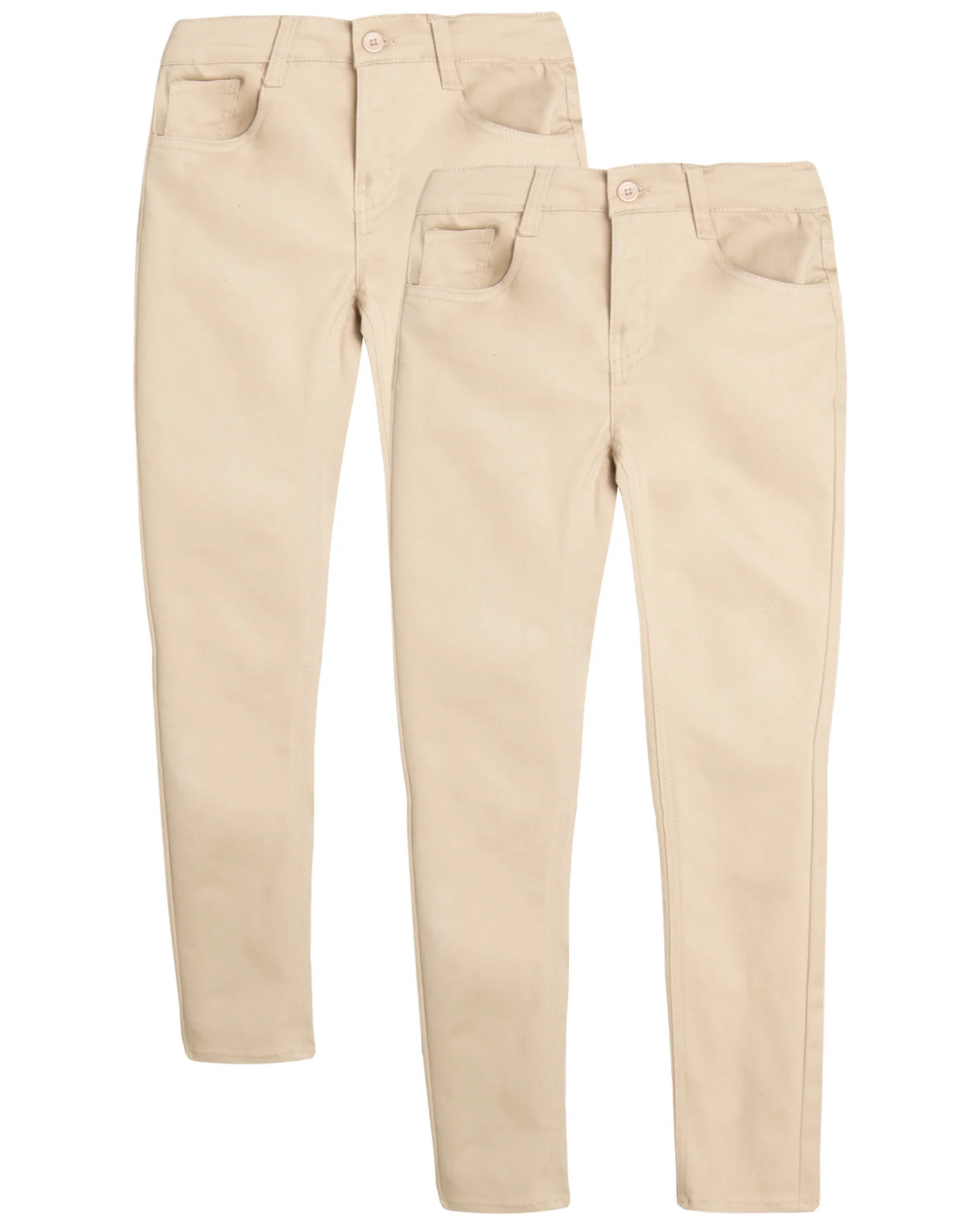 Beverly Hills Polo Club Girls' School Uniform Pants - 2 Pack Stretch Skinny Fit Khaki Pants (4-16... | Walmart (US)