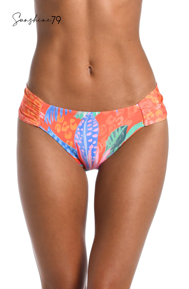 Sunshine 79 Trippy Tropics Reversible Side Shirred Hipster Bottom | La Blanca Swim