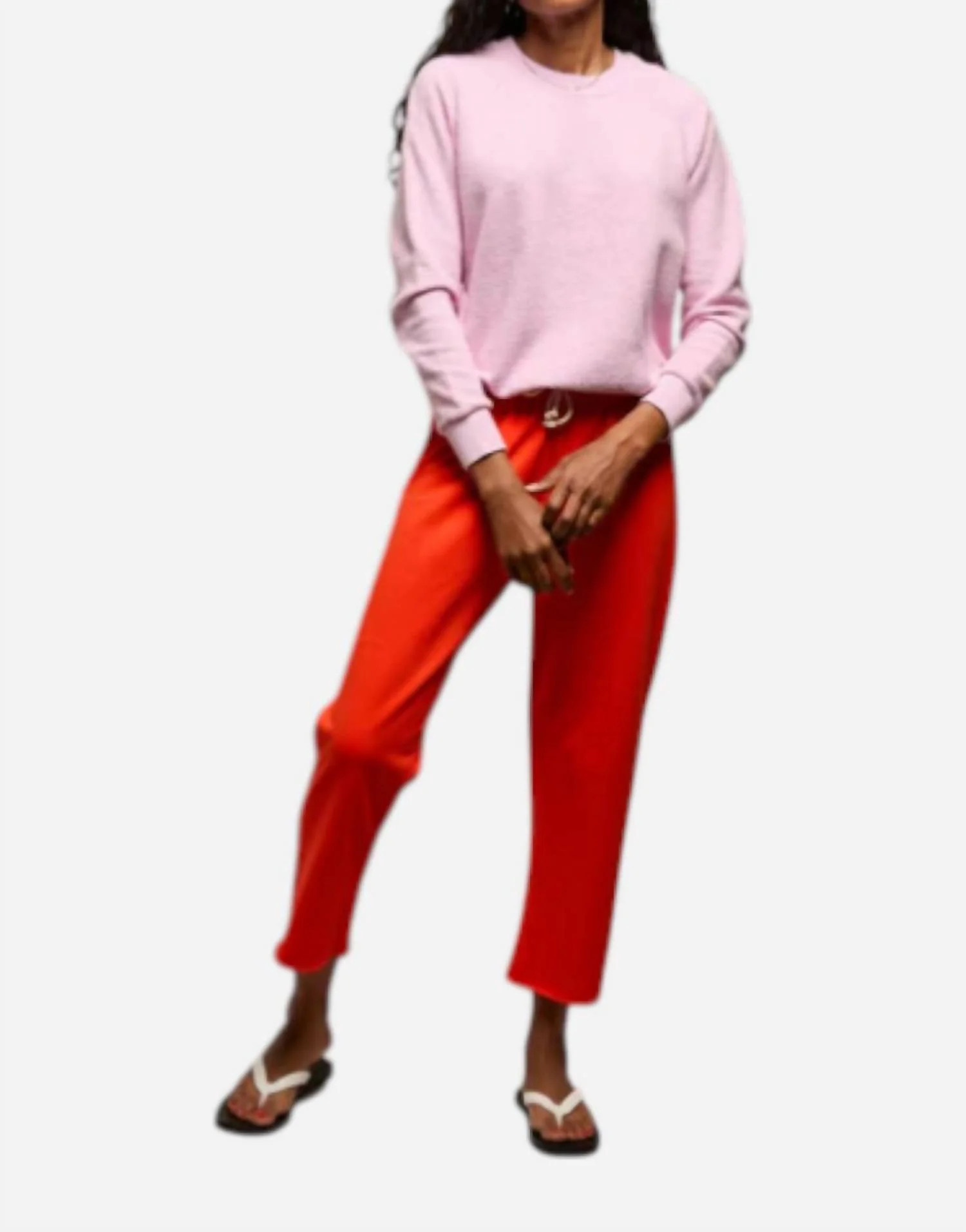 Ziggy Crew Neck Sweatshirt In Sugar Pink | Shop Simon