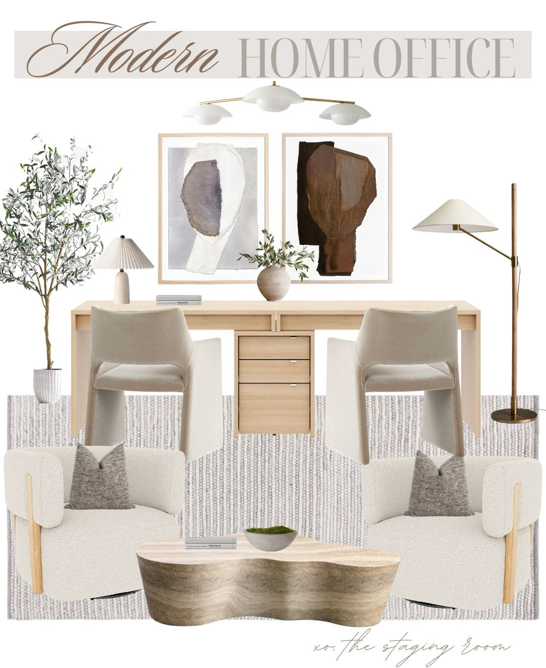 Shared Home Office Design.

Organic modern, home office desk, double desk, desk storage, wood desk, shared desk, desk chair, sitting area, coffee table, accent chair, lounge chair, wall art, Etsy, chandelier, home decor, ceiling light, furniture 

#LTKcasa #LTKsale
