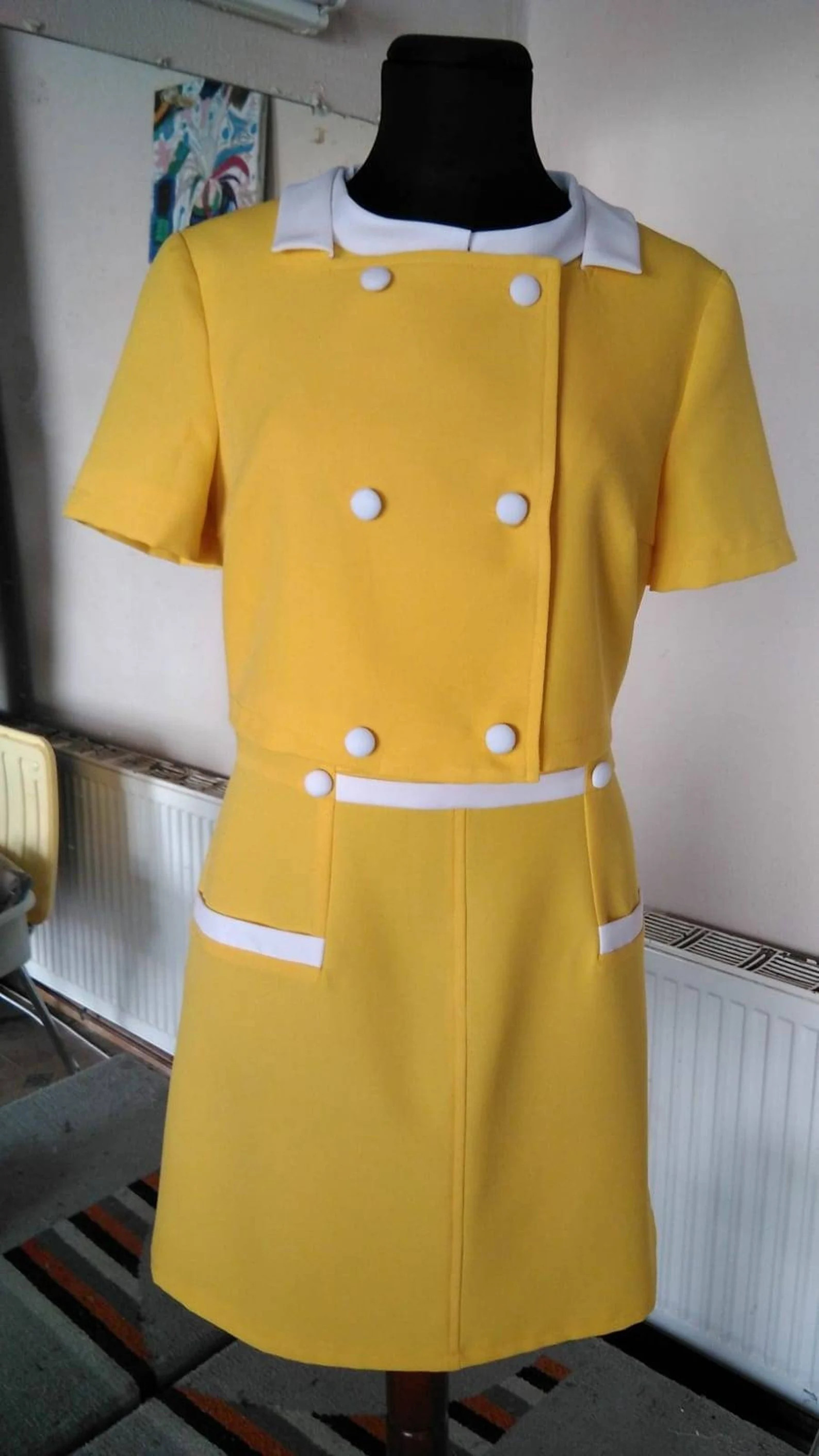 Mod Yellow Dress Set, 60s Mini Dress and Jacket, Seberg Movie, 1960s Dress, Shift Dress, 60s Mini... | Etsy (US)