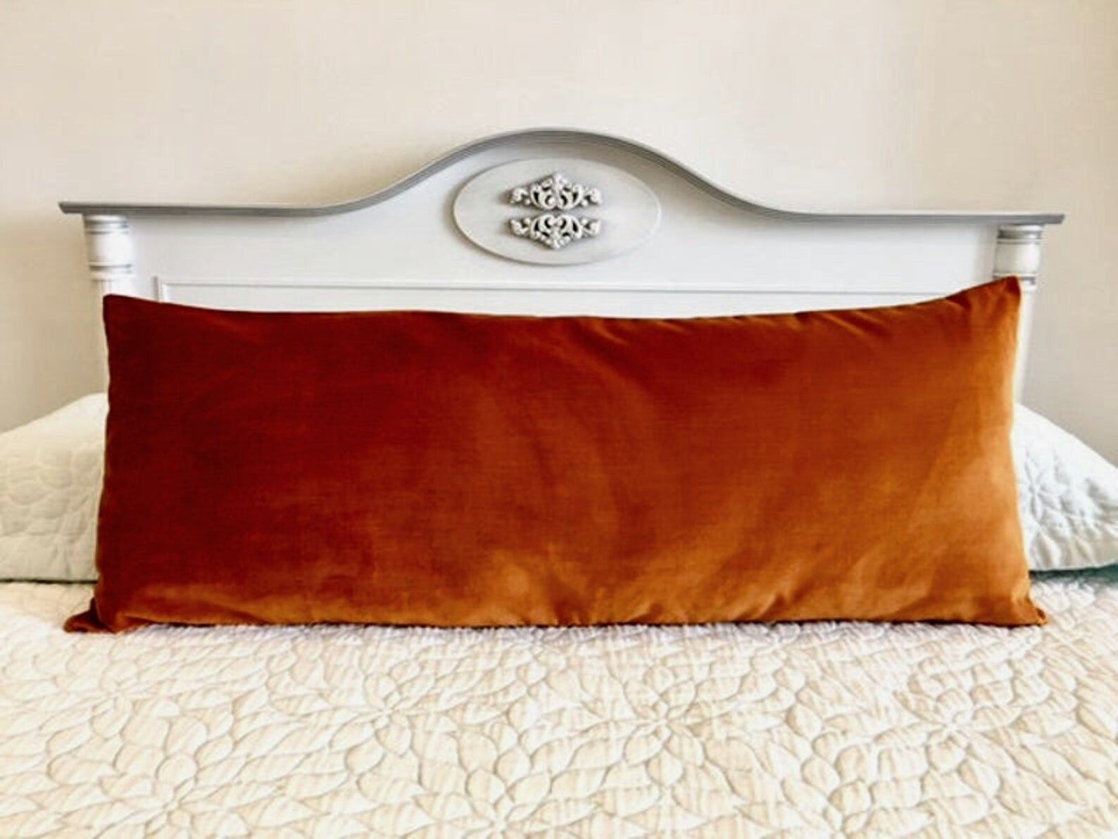 Luxury Burnt Orange Long Velvet Pillow, Lumbar Pillow, Velvet Pillow Cover, Decorative Pillow, De... | Etsy (US)