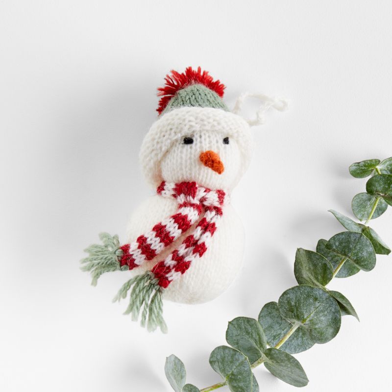 Handmade Alpaca Snowman Christmas Tree Ornament + Reviews | Crate & Barrel | Crate & Barrel