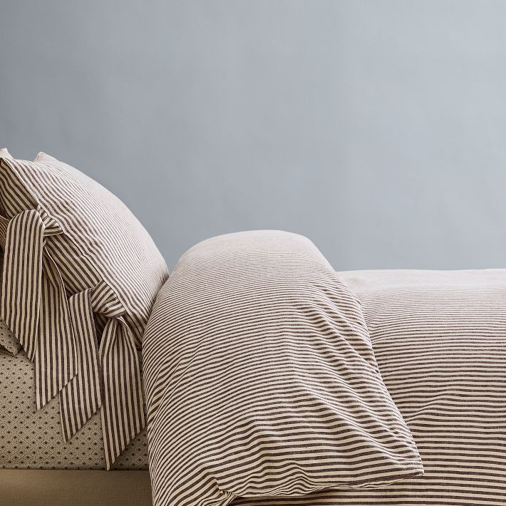 Pierce & Ward Cotton Linen Stripe Shams | West Elm (US)
