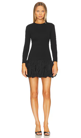 Bubble Hem Mini Dress in Black | Revolve Clothing (Global)