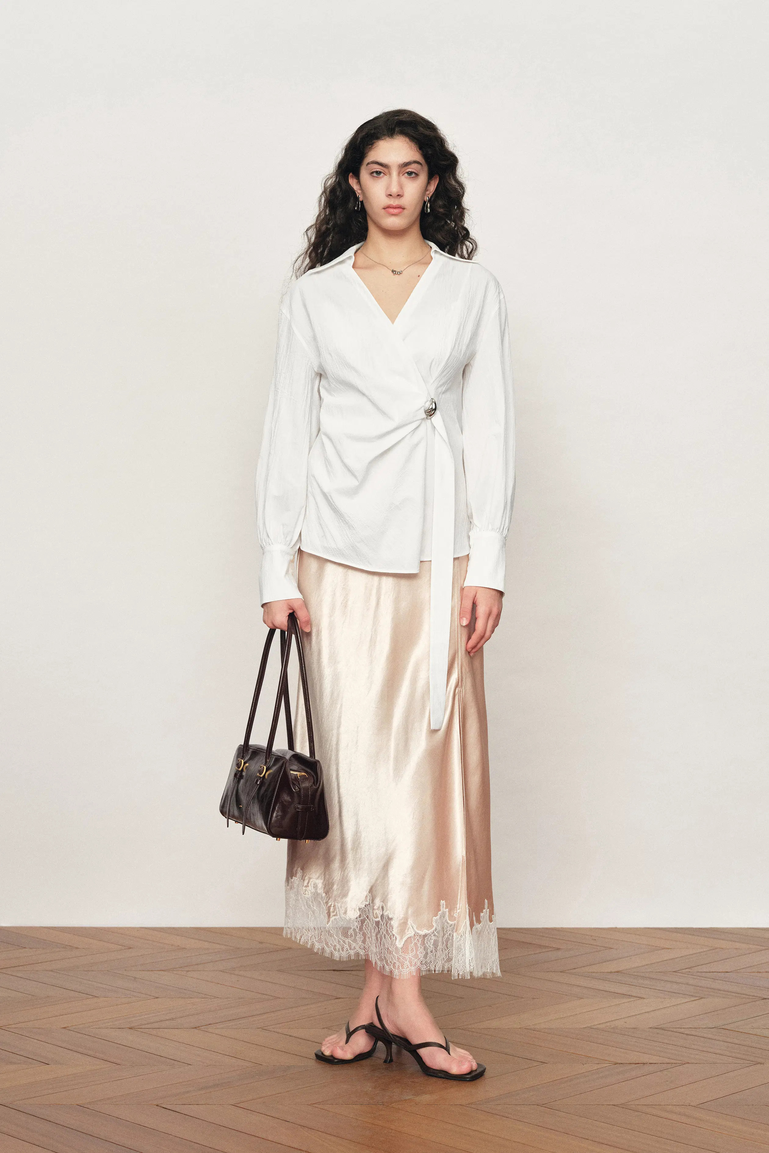 Bianca Hand Stitch Ruched-Waist Shirt in Premium Pima Cotton | Fabrique