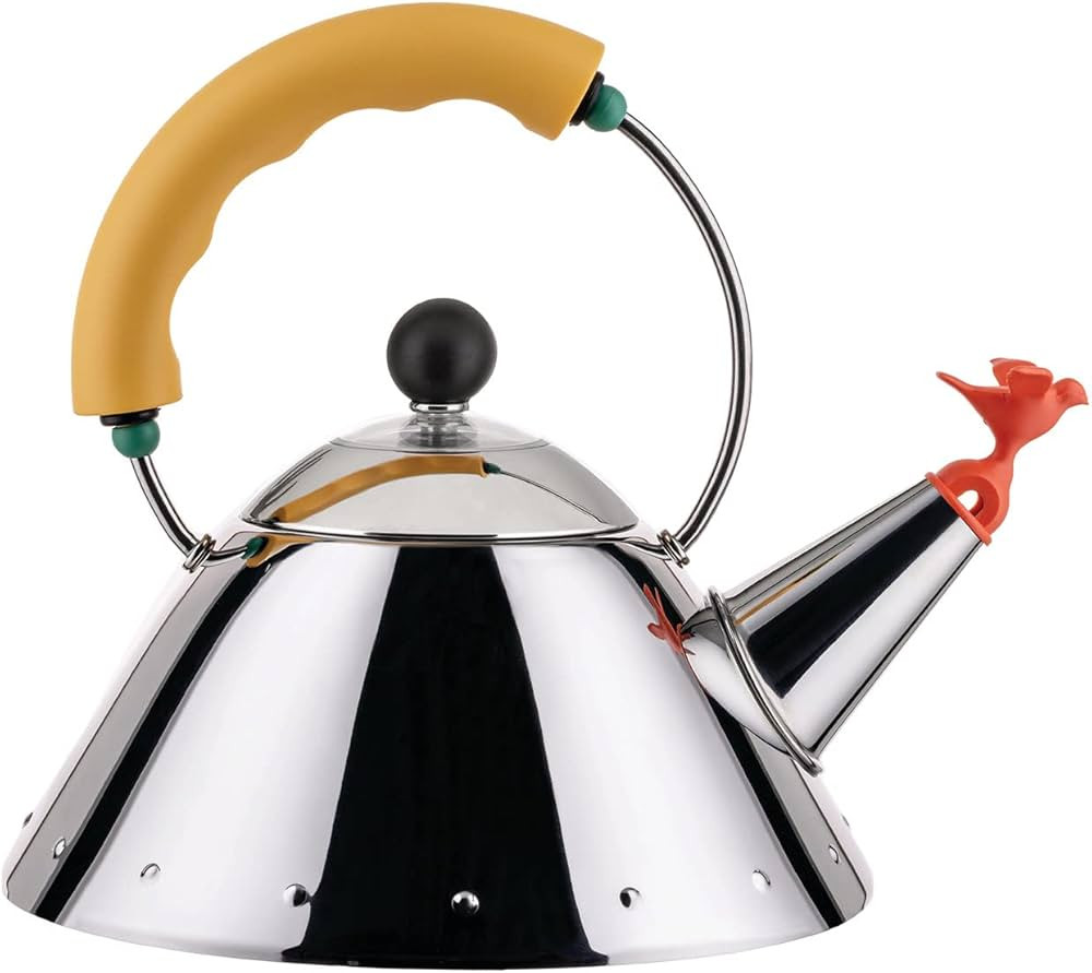 Alessi Kettle 9093/1 Y - Kettle with Magnetic Bottom Suitable for Induction Cooking, in 18/10 Sta... | Amazon (US)