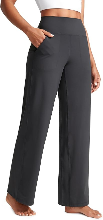 CRZ YOGA Butterlift Wide Leg Pants Pockets 29"/31"/33" - High Waisted Yoga Lounge Buttery Soft Co... | Amazon (US)
