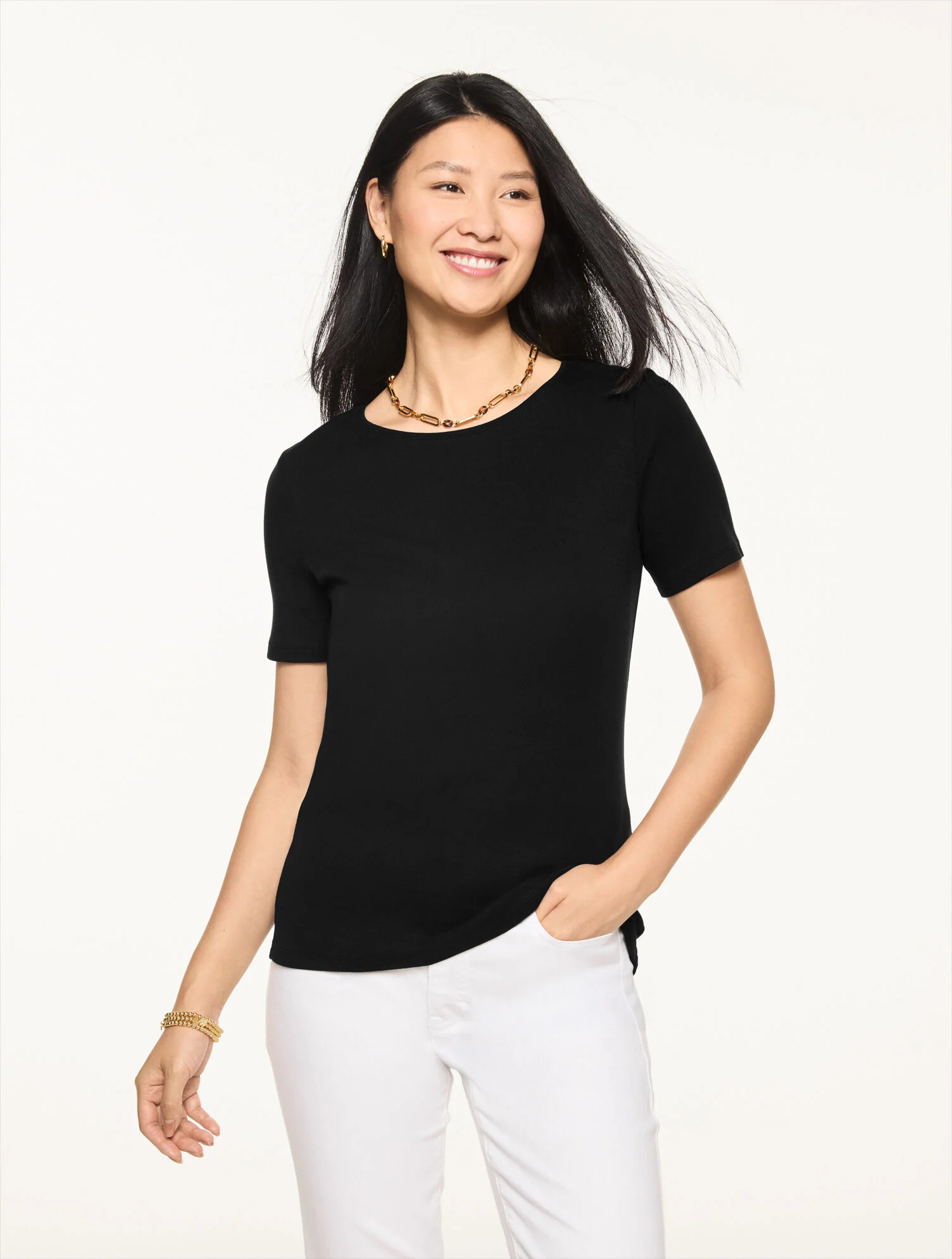 Pima Cotton Crewneck Tee | Talbots
