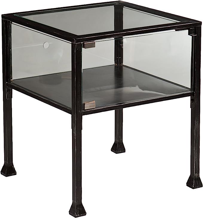 SEI Furniture Terrarium Display, End Table, Black/Silver Distressing | Amazon (US)