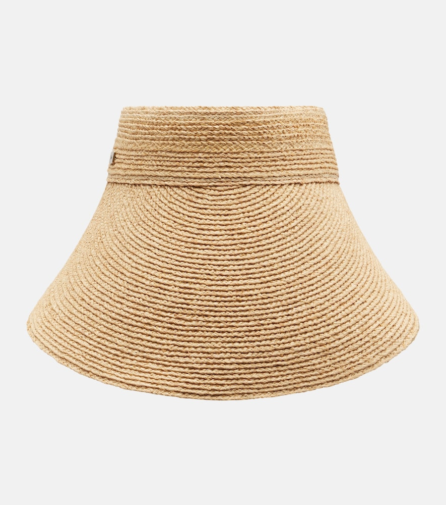 Chloé Silk-trimmed raffia visor | Mytheresa (US/CA)