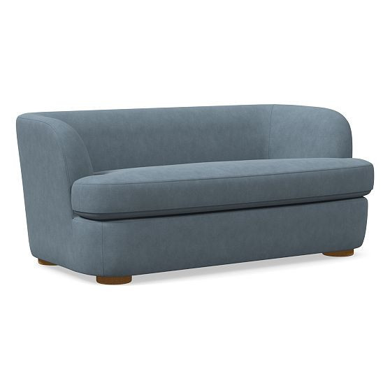 Leroy 60in Petite Sofa, Deluxe Velvet Graphite, Almond | West Elm (US)
