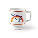 Brass Monkey Rise & Sigh Pedestal Mug from Ceramic Coffee Mug with Plenty of Vintage Charm, Stackabl | Amazon (US)