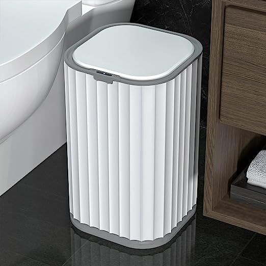MOPALL 3.5 Gallon Touchless Bathroom Trash Can, 13.5 Litre Automatic Trash Can with Lids,Small Wa... | Amazon (US)