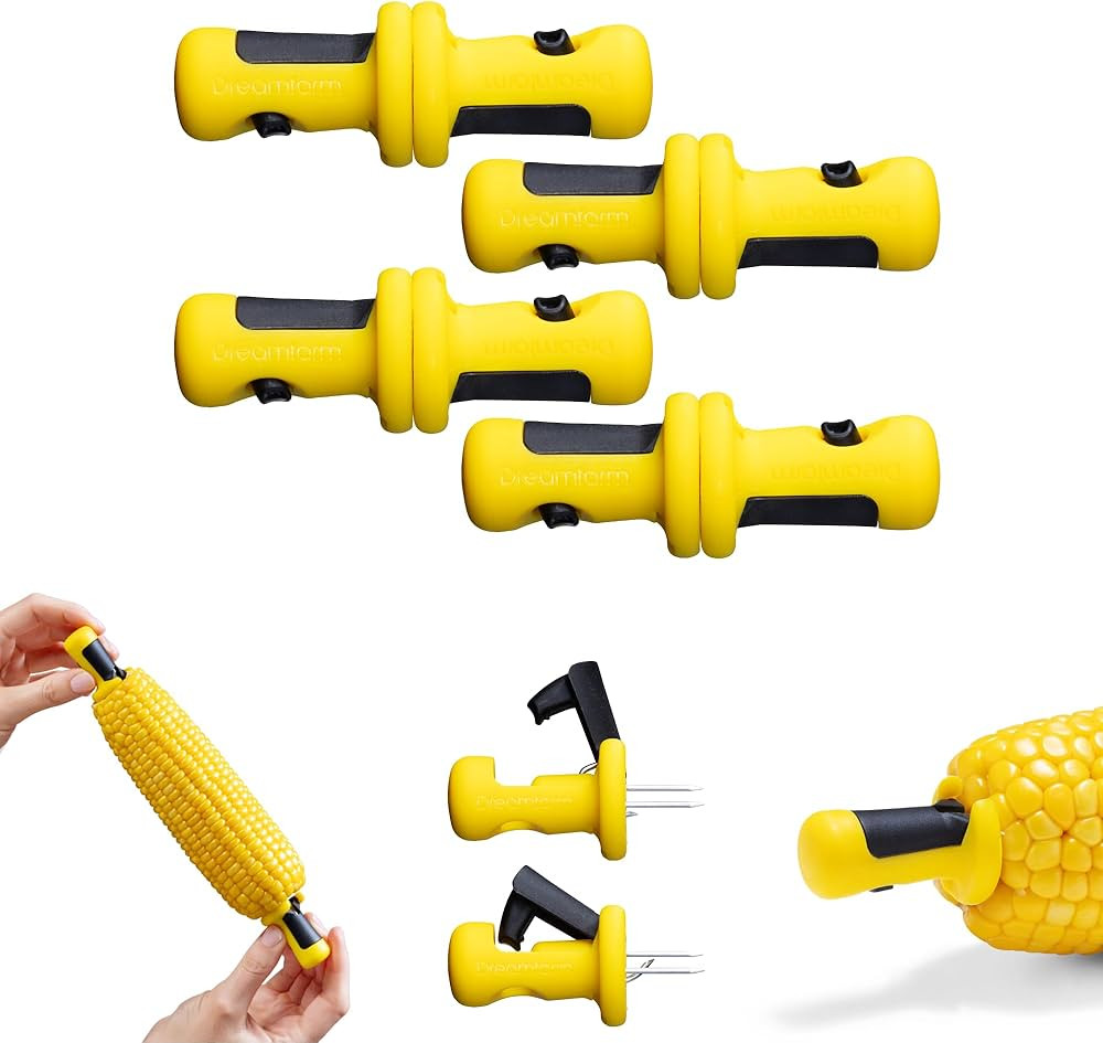 Dreamfarm Lockorns Super Secure, Easy-to-use, & Mess-Free Anchor-Lock Corn Cob Holders, Corn Fork... | Amazon (US)