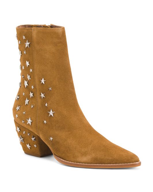 Made In Brazil Suede Star Heeled Booties | TJ Maxx