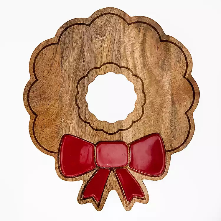 New! Christmas Bow Wreath Serving Board | Kirklands