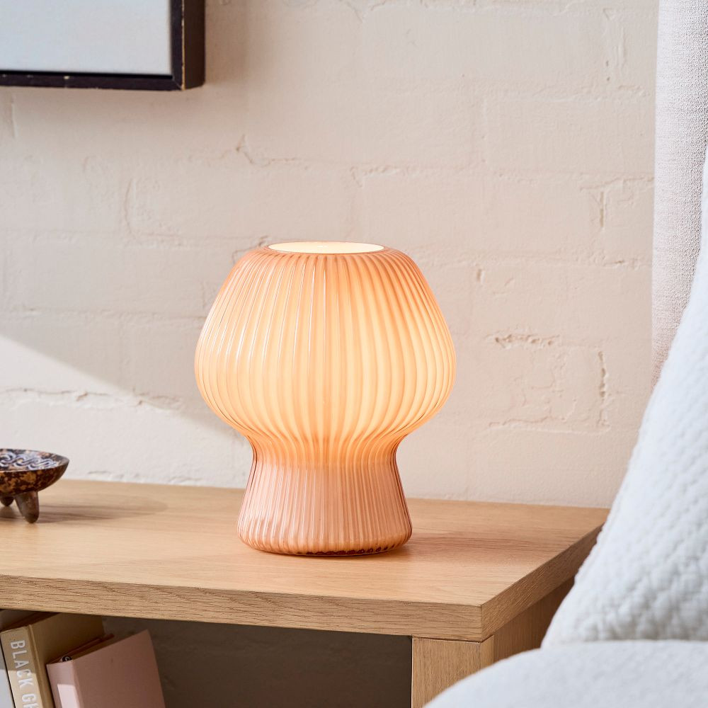 Ribbed Glass Table Lamp (9" - 13") | West Elm (US)