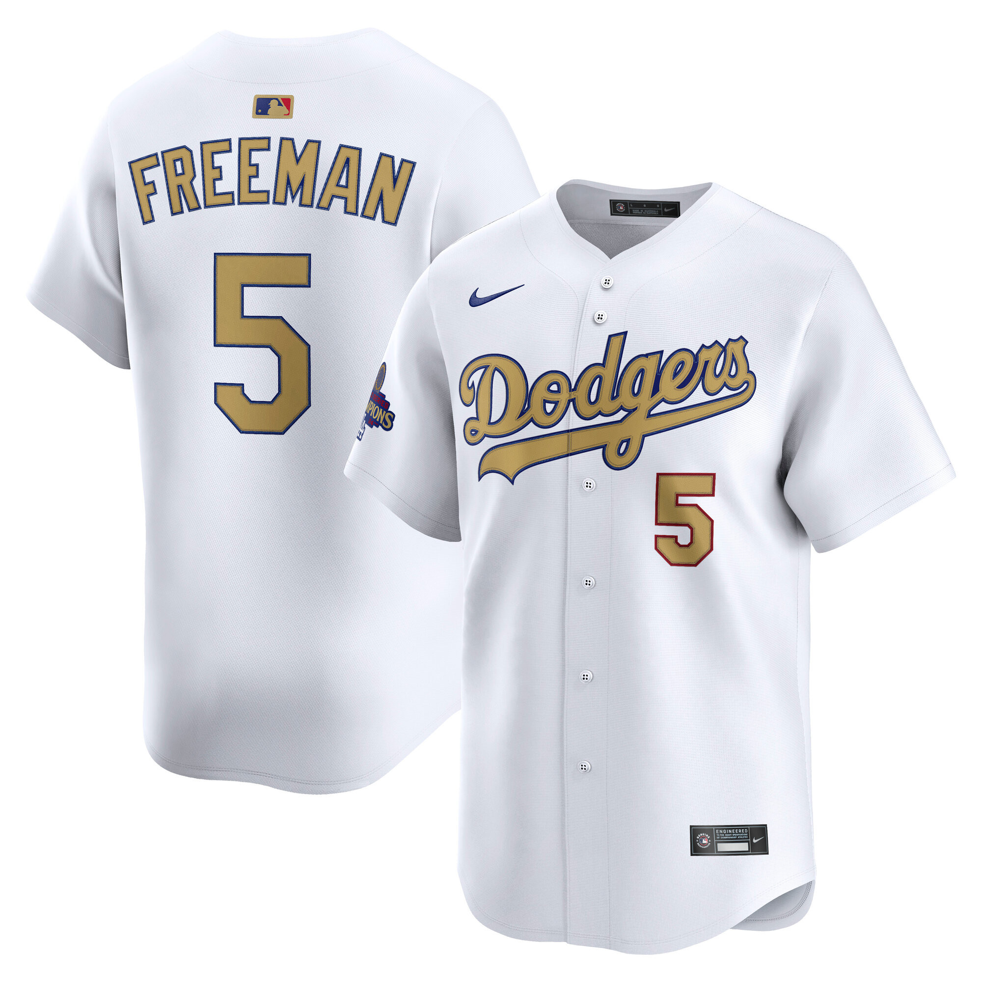 Men's Los Angeles Dodgers Freddie Freeman Nike White 2025 Gold Collection Limited Jersey | MLB Shop