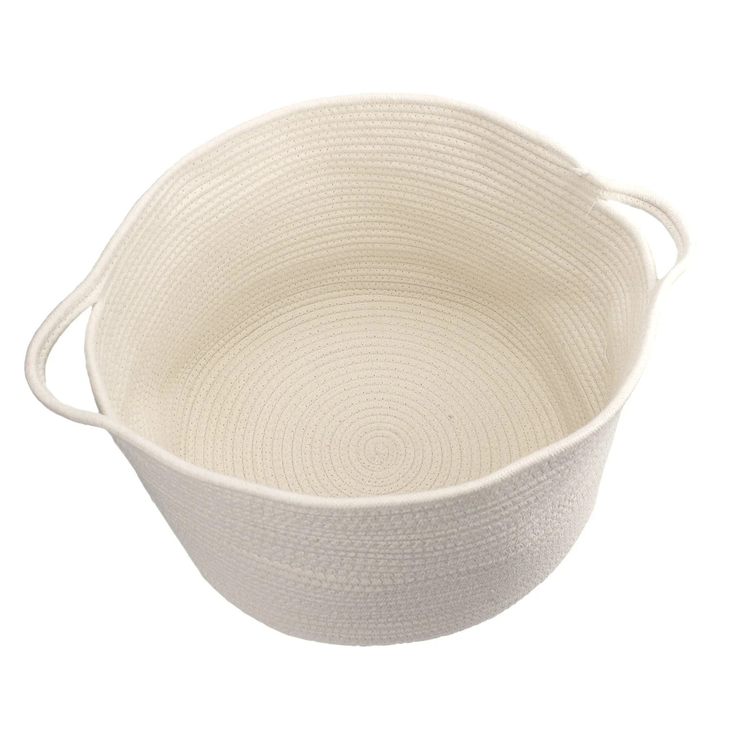 A*Homeist Medium Cotton Rope Storage Baskets with Handles Rope Bins 15.7x10.2" Laundry Hamper Nur... | Walmart (US)