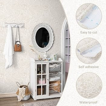 Heroad Peel and Stick Wallpaper Contact Paper Modern Wall Paper Boho Floral Removable Beige Self ... | Amazon (US)