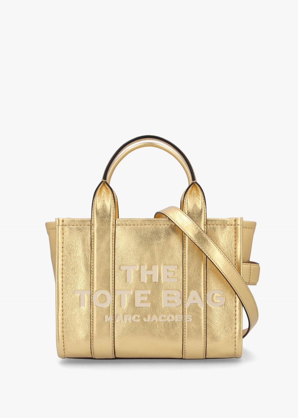 The Metallic Leather Small Gold Tote Bag | Daniel Footwear (UK)