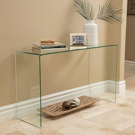 Christopher Knight Home Cadyn 12mm Tempered Glass Console Table, Clear | Amazon (US)