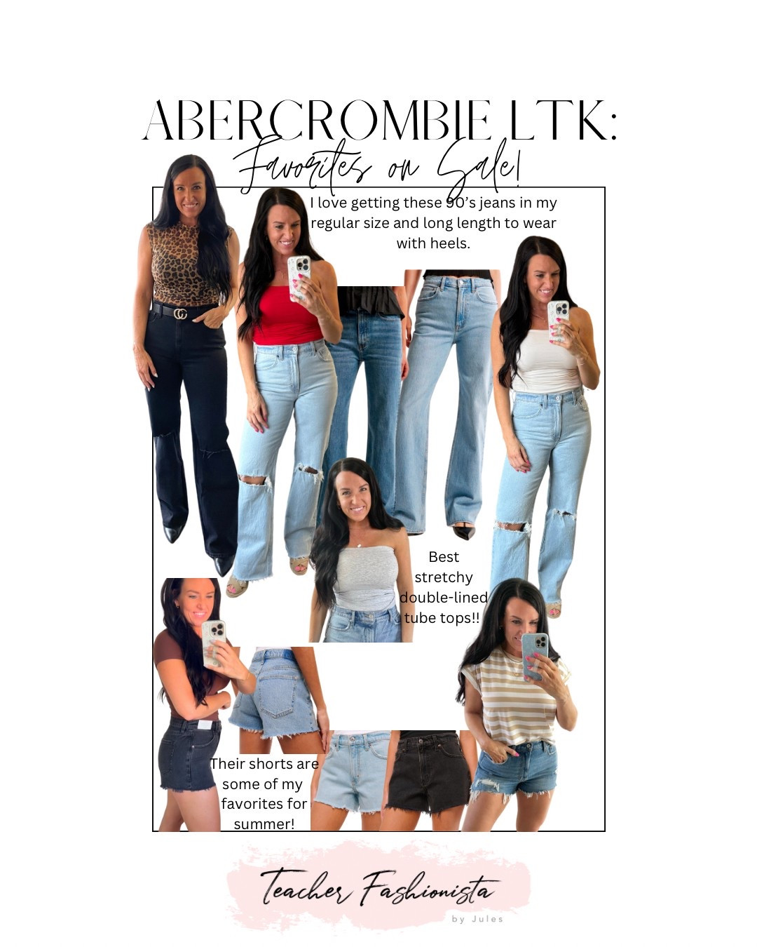 My Abercrombie favorites are part of the LTK 25% off sale! Just copy and paste the promo code at checkout💕

Size info:
I’m in a small in all of the tops (fit is TTS).
I’m in my normal size 4/27 in the shorts and jeans. Size up in the shorts if you like your shorts looser but they do stretch a little with wear. I get these jeans in “long” so I can dress them up/wear them with booties or wedge with a heel for a little height!

90s jeans, long jeans, shorts, denim shorts, spring outfits 

#LTKSpringSale #LTKFindsUnder100 #LTKSaleAlert