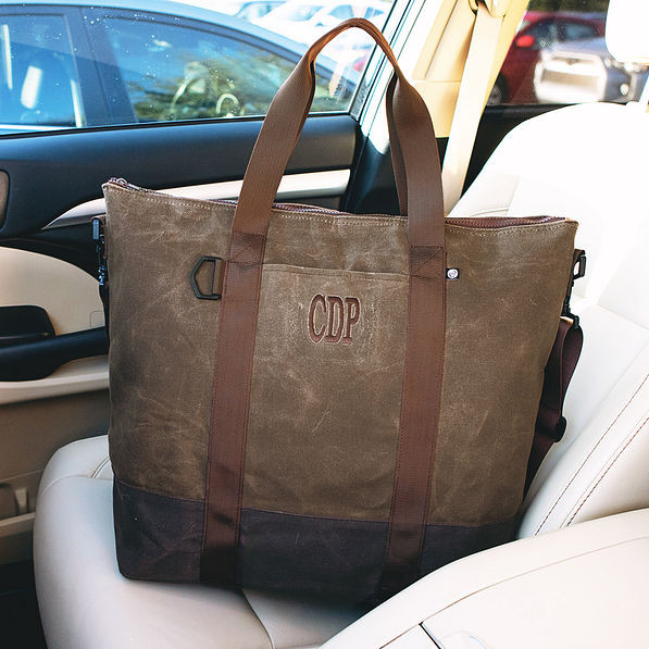 Personalized Waxed Canvas Cooler | Marleylilly
