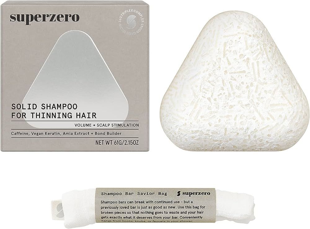 SUPERZERO Thinning Hair Shampoo Bar for Hair Growth - Made with Caffeine, Bond Builder, Rosemary ... | Amazon (US)