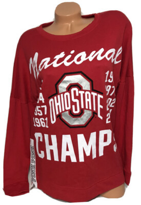 Victoria Secret Pink OHIO STATE BUCKEYES National Champs Long Sleeve Shirt S | eBay US
