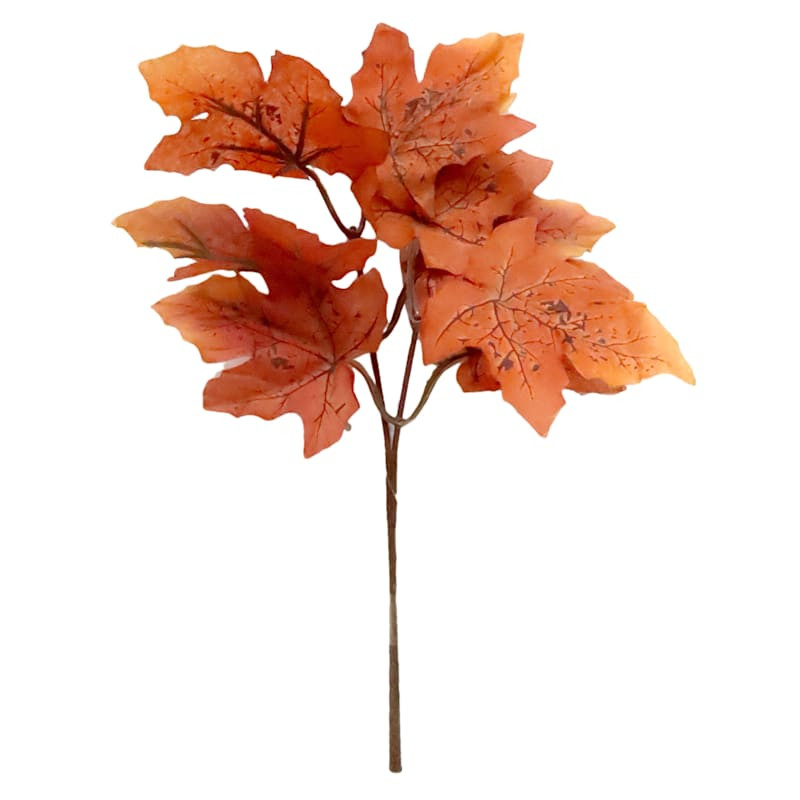 Dark Orange Maple Leaves Pick, 10" | At Home