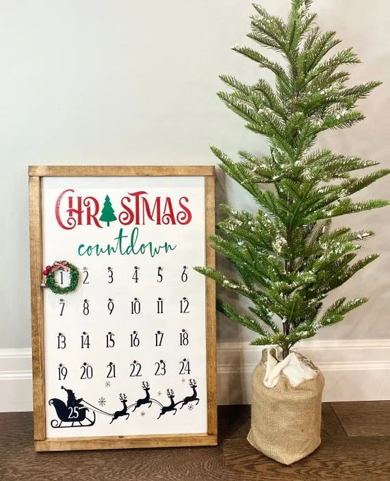 Christmas Countdown Wood Sign/ Christmas Advent Calendar Sign/ | Etsy | Etsy (US)
