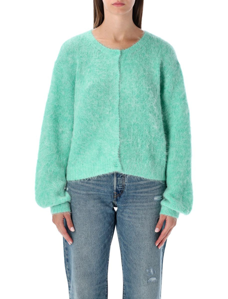 American Vintage Niby Cropped Mint Mohair Cardigan | Baltini