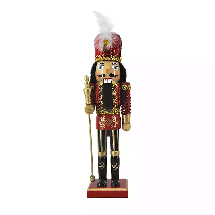 Red and Gold Sequin Soldier Nutcracker | Kirkland's Home