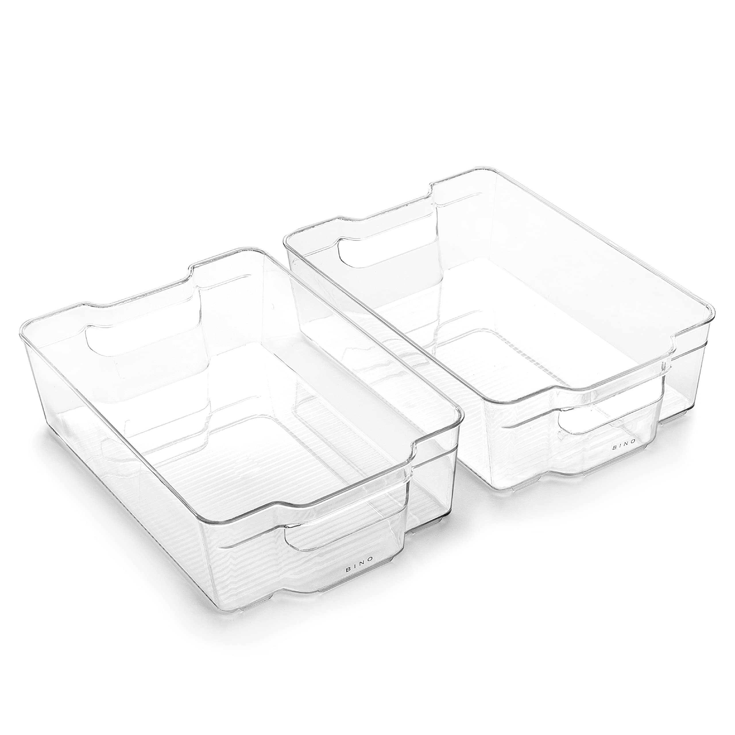 BINO | Stackable Storage Bins, Large - 2 Pack | THE STACKER COLLECTION | Clear Plastic Storage Bi... | Amazon (US)