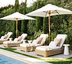 Huntington Wicker Outdoor Chaise Lounge with High Performance Cushion Covers | Pottery Barn (US)