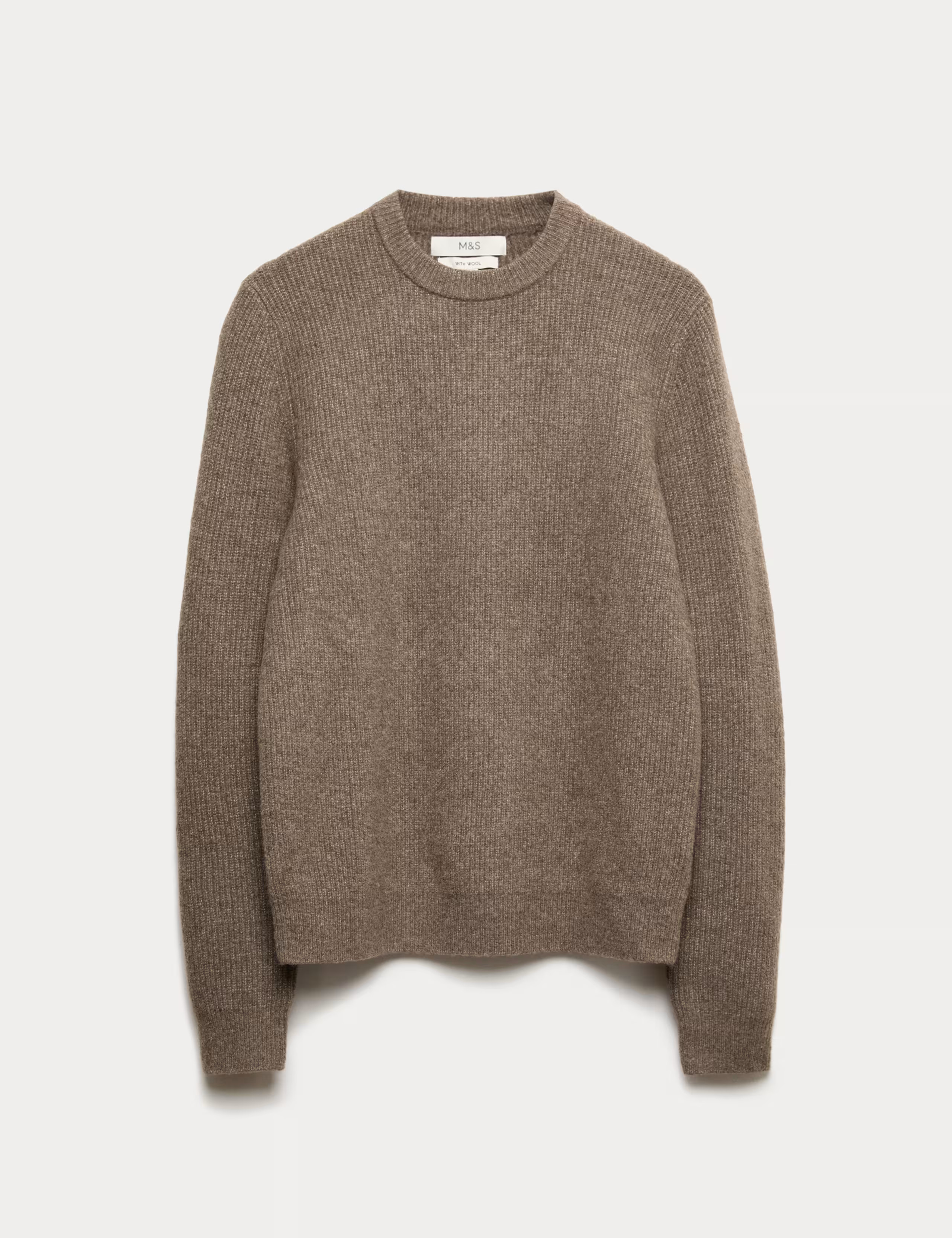 Supersoft Ribbed Crew Neck Jumper with Wool | Marks & Spencer (UK)
