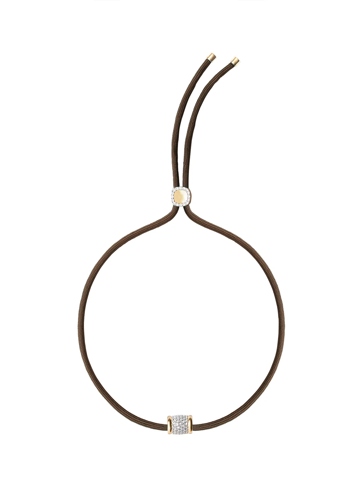 YVES LAB WHITE SAPPHIRE PARACORD NECKLACE, ESPRESSO | Dorsey